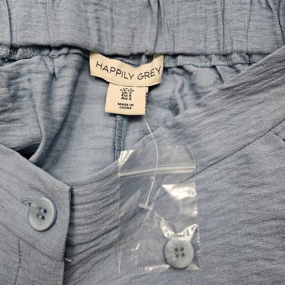 Happily Grey Blue High Rise Rayon Tailored Shorts Junior's Size Small - Picture 5 of 11